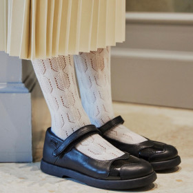 Kids' openwork cotton knee-high socks - Cream | Doré Doré