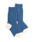 Children's fleece socks - Blue & ecru
