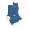 Children's fleece socks - Blue & ecru