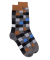 Men's checkered cotton socks - Black & Brown
