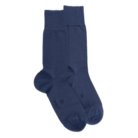 Men's wool and cotton plain socks - Blue Jeans | Doré Doré