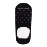 Men's cotton lisle no-show socks with "DD" repeat pattern - Black | Doré Doré