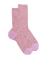 Women's cotton lisle elastic-free socks with zebra repeat pattern - Pink