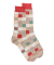 Men's checkered cotton socks - Beige grege & Red