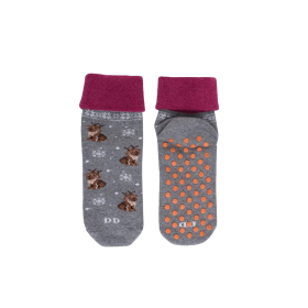 Non-slip socks with dog and snow designs | Doré Doré