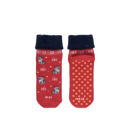 Non-slip socks with dog and snow designs | Doré Doré