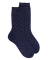 Wool socks with openwork diamonds -Blue