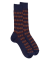 Three-coloured diamond wool socks – Blue