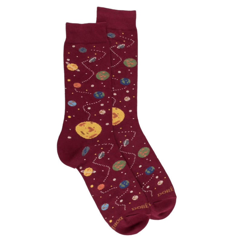 Planet cotton socks - Burgundy | Doré Doré