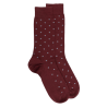 Wool socks with tie design - Burgundy