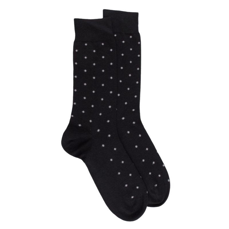 Wool socks with tie design - Black | Doré Doré