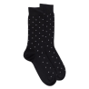 Wool socks with tie design - Black