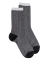 Geometric wool socks - Grey and raspberry