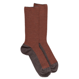 Geometric wool socks - Brown and orange | Doré Doré