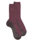 Angora wool and shiny lurex sock - Raspberry