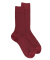 Ribbed socks in merino wool and cotton - Bicolor light burgundy and green