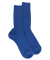 Men's merino wool ribbed socks - French blue