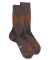 Merino Wool socks with Diamond Pattern - Green and brown