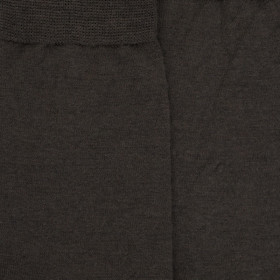 Men's wool and cotton jersey knit socks - Dark brown | Doré Doré