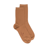 Women's soft cotton socks with soft edges - Camel | Doré Doré