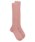 Pink ribbed knee high socks in soft cotton for children