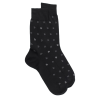 Mercerised cotton men's socks with DD pattern - Black