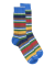 Men's socks in cotton - Multicolour stripes - Blue background