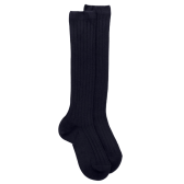 Blue ribbed knee high socks in soft cotton for children | Doré Doré