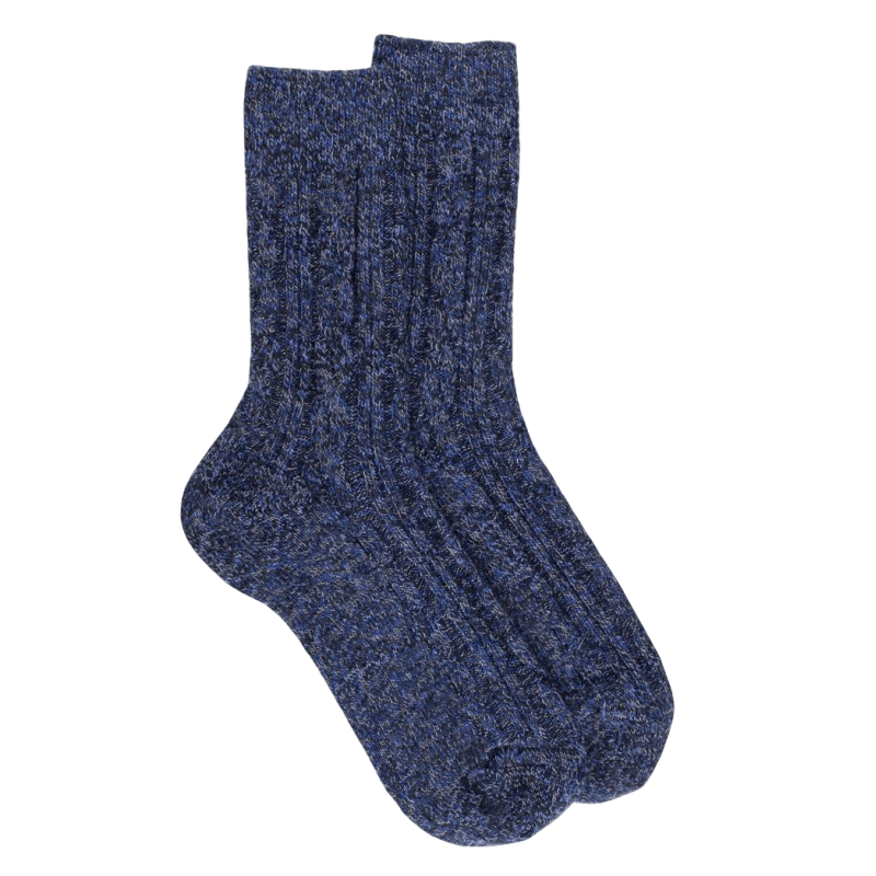 Twisted recycled cotton socks - Blue | Doré Doré