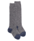 Fleece knee-high socks for kids - Bicolor grey and blue
