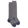 Fleece knee-high socks for kids - Bicolor grey and blue