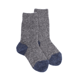 Children's fleece socks - Grey and Turquoise | Doré Doré