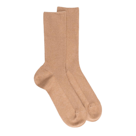 Women's comfort cotton socks with elastic-free edges - Beige | Doré Doré