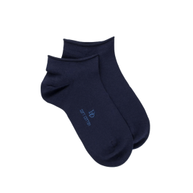 Ankle socks with roll'top in jersey knit - Blue | Doré Doré