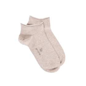 Ankle socks with roll'top in jersey knit - Beige | Doré Doré