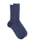 Women's comfort cotton socks with elastic-free edges - Denim blue