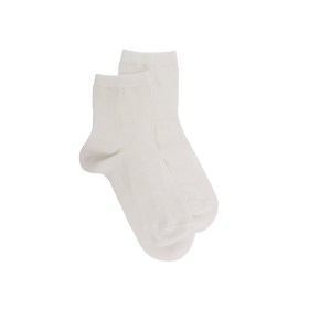 Children's mercerised cotton lisle socks - Natural white | Doré Doré