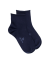 Women's jersey knit ankle socks with roll'top - Blue