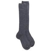 Children's soft cotton ribbed knee-high socks - Grey | Doré Doré