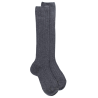 Children's soft cotton ribbed knee-high socks - Grey