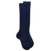 Children's soft cotton ribbed knee-high socks - Blue | Doré Doré