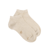 Girl's cotton socks with shiny lurex effect - Glossy beige