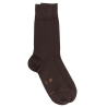 Men's cotton lisle and polyamide jersey knit socks - Brown