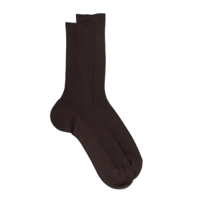 Comfort cotton socks without elasticated top - Brown | Doré Doré