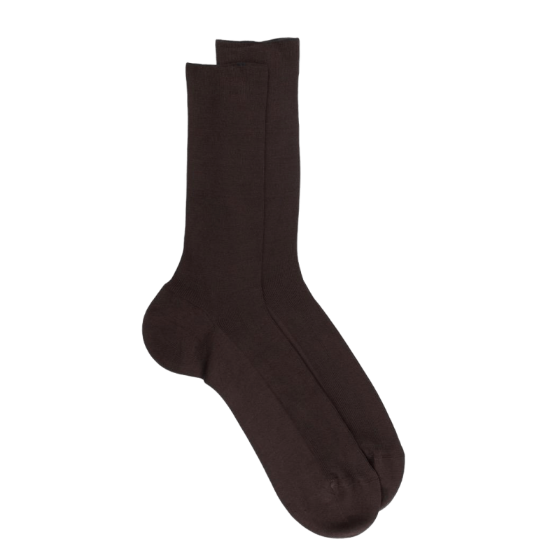 Comfort cotton socks without elasticated top - Brown | Doré Doré