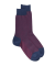 Men's mercerised cotton lisle caviar socks - Raspberry and grey