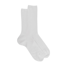 Socks without elasticated top for sensitive legs - White
