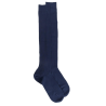 Ribbed knee-high socks in mercerised cotton lisle - Navy blue | Doré Doré