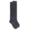 Women's long wool and cashmere plain socks - Dark grey