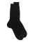 Men's luxury fine cotton lisle ribbed socks - Black